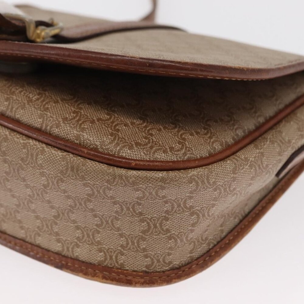 Authentic CELINE Macadam Canvas Shoulder Bag PVC Beige Gold - Picture 8 of 16